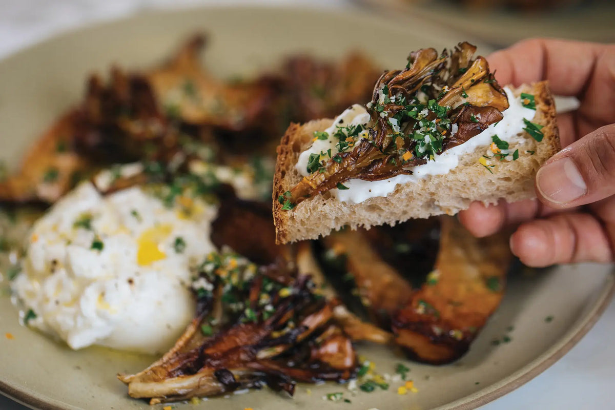 Sautéed Mushrooms with Parmesan Gremolata Corto Olive Oil
