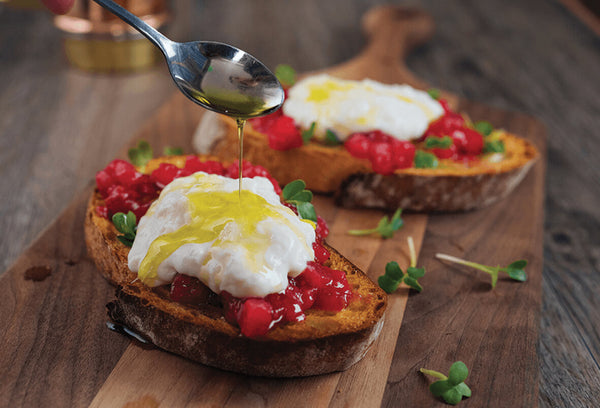 Grilled Rustic Bread with Burrata