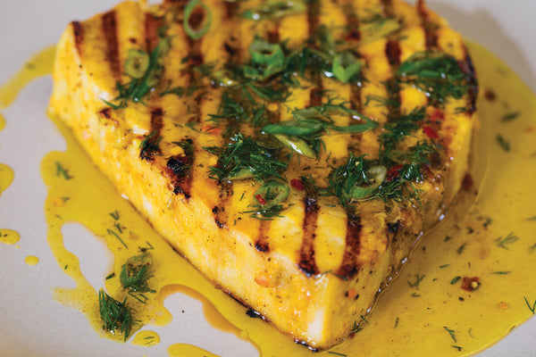 Grilled Swordfish with Turmeric, Dill, and Lemon