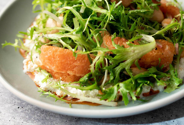 Frisée Salad with Calabrian Chili Olive Oil, Cara Cara Oranges and Ricota