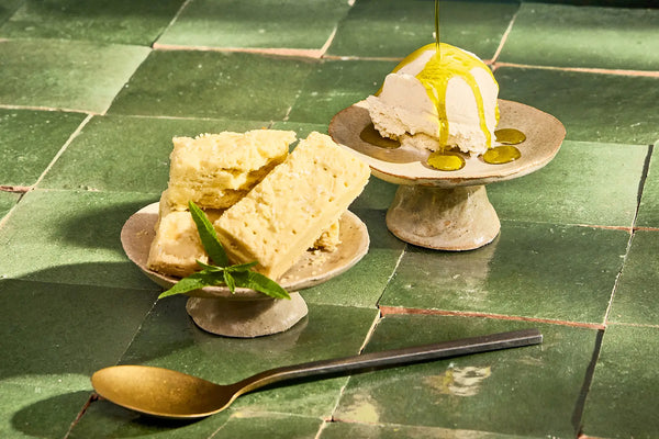 Lemon Verbena Olive Oil Shortbread & Ice Cream