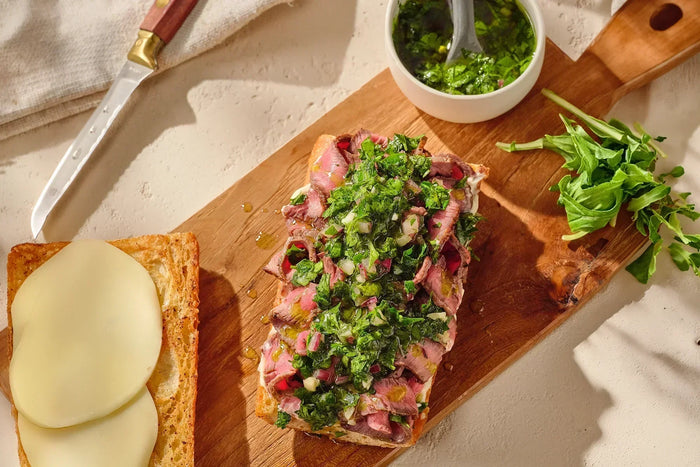 Steak Sandwich with Horseradish Chimichurri